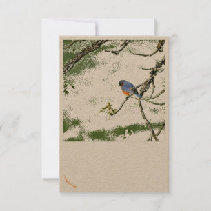 Carte de voeux Eastern Bluebird/Champagne Glasses 