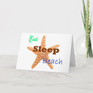Carte de vœux Eat Sleep Beach