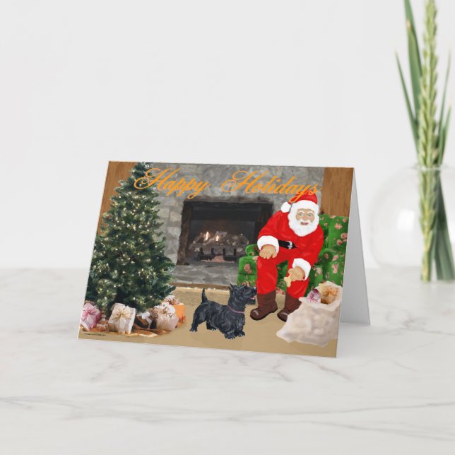 Carte de voeux écossaise Terrier (Devant)