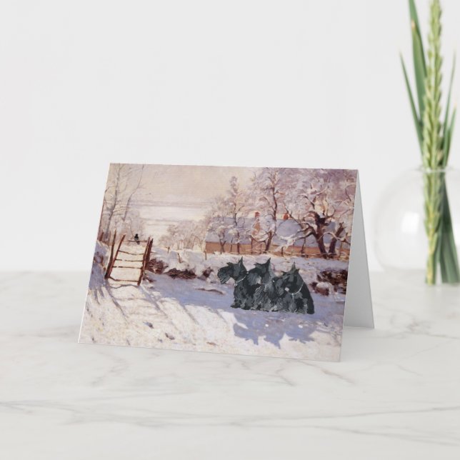 Carte de voeux écossaise Terrier (Devant)