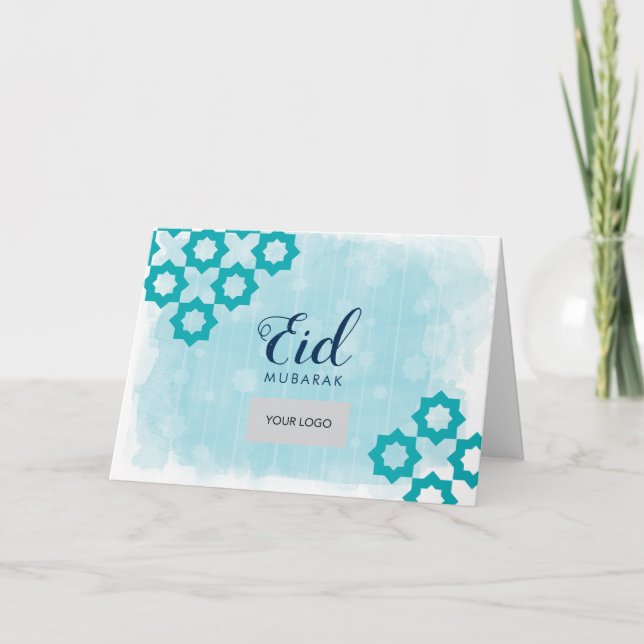 Carte de voeux Eid Corporate - Bleu (Devant)