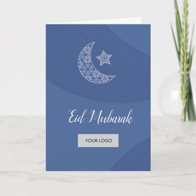 Carte de voeux Eid Corporate - Bleu (Devant)