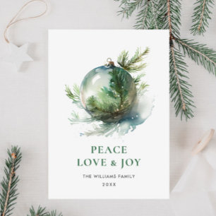 Carte de vœux élégante avec ornement de Noël à l'a