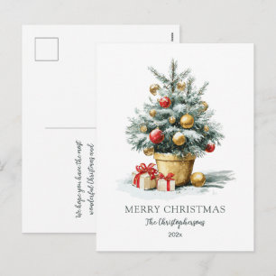 Carte de vœux élégante d'arbre de Noël joyeux