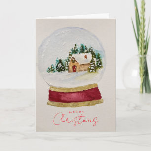 Carte de vœux élégante de boule de neige de Noël