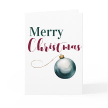 Carte de vœux élégante de Noël à l'aquarelle - Orn