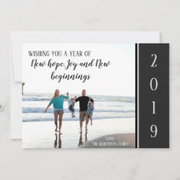 Carte de vœux élégante de Nouvel An 2019 pour fami