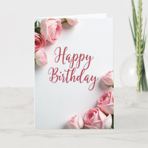Carte de voeux élégante pour anniversaire avec ros