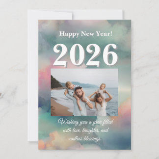 Carte de vœux élégante pour la nouvelle année 2026
