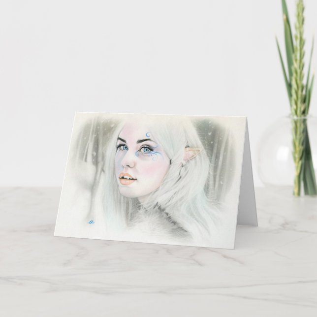 Carte de voeux Elven Snow Queen (Devant)