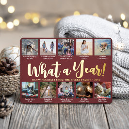 Carte De Vœux En Aluminium 10 Photo Collage Bourgogne Quelle année ! Script