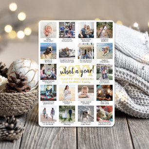 Carte De Vœux En Aluminium 18 Photo Collage & légendes Blanc Quelle année !