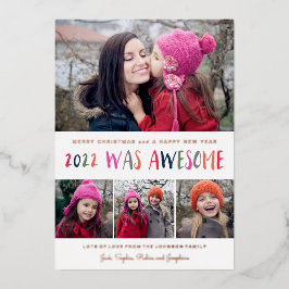 Carte De Vœux En Aluminium 2022 a été impressionnant multicolore lettering No