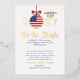 Carte De Vœux En Aluminium 2027 "Nous, le peuple" Constitution américaine Ame