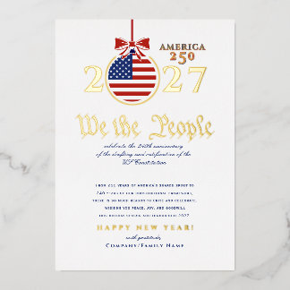 Carte De Vœux En Aluminium 2027 "Nous, le peuple" Constitution américaine Ame