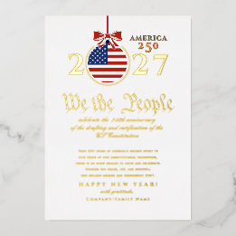 Carte De Vœux En Aluminium 2027 "Nous, le peuple" Constitution américaine Ame