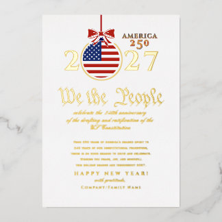 Carte De Vœux En Aluminium 2027 "Nous, le peuple" Constitution américaine Ame
