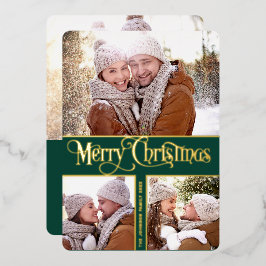 Carte De Vœux En Aluminium 4 PHOTO Simply Elegant Sparkle Christmas Gold
