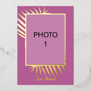 Carte De Vœux En Aluminium Ajouter Photos Mariage Just Married Faire-part car