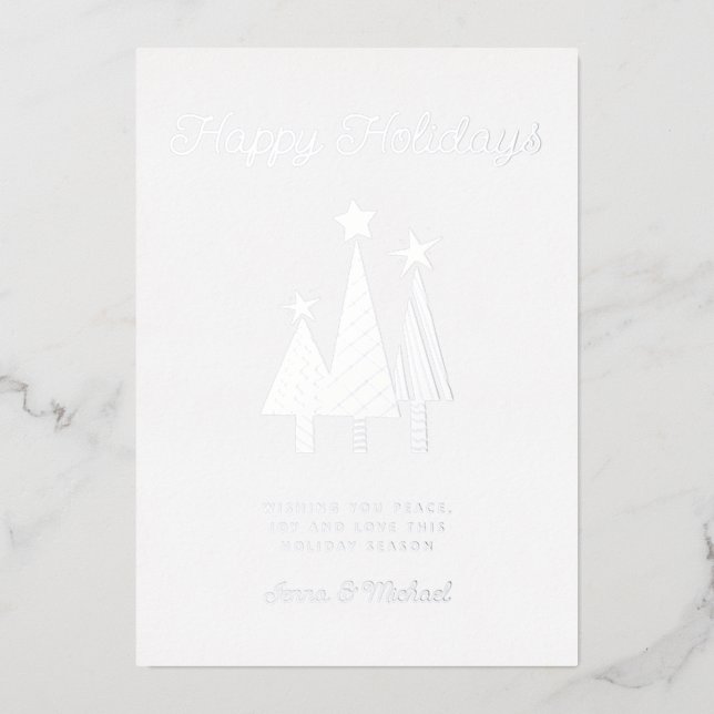Carte De Vœux En Aluminium AJOUTEZ VOTRE PHOTO | Joyeuses Fêtes (Recto)
