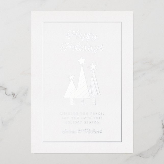 Carte De Vœux En Aluminium AJOUTEZ VOTRE PHOTO | Joyeuses Fêtes (Recto)