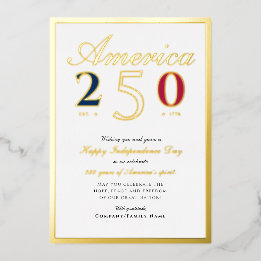 Carte De Vœux En Aluminium Amérique 250 Semiquincentennial Patriotique Bleu