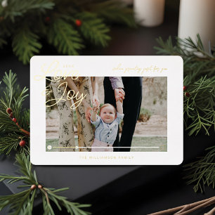 Carte De Vœux En Aluminium Amour & Joie Moderne Minimal QR Code Message vidéo