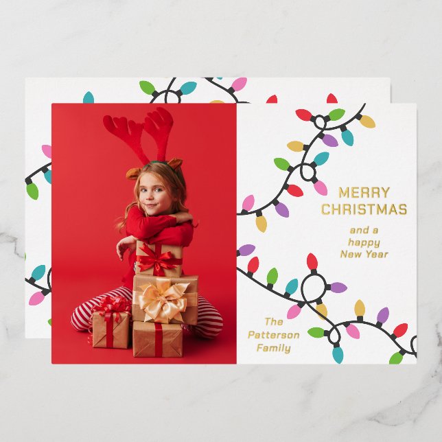 Carte De Vœux En Aluminium Amusants Moderne Joyeux Noël Festivals Lumières Ph (Recto/Verso)