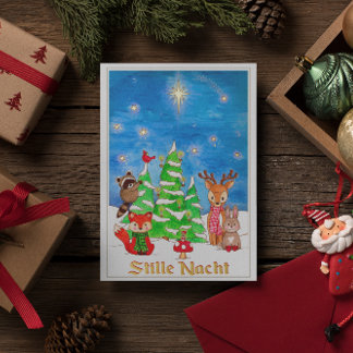 Carte De Vœux En Aluminium Animaux des bois Stille Nacht