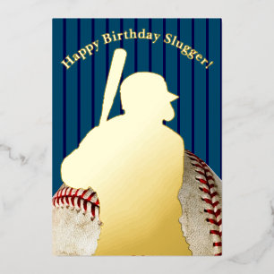 Carte De Vœux En Aluminium Anniversaire du baseball