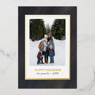 Carte De Vœux En Aluminium Aquarelle Gris foncé Cadre photo Noël