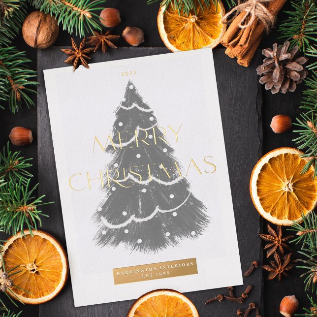 Carte De Vœux En Aluminium Arbre de Noël d'entreprise Joyeux Noël (Créateur téléchargé)