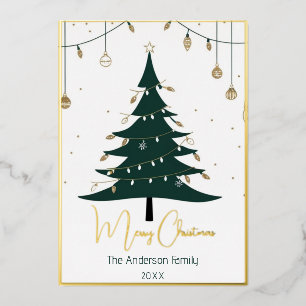 Carte De Vœux En Aluminium Arbre de Noël minimaliste moderne non photo