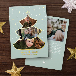 Carte De Vœux En Aluminium Arbre étoilé Joyeux Noël Photo
