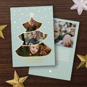 Carte De Vœux En Aluminium Arbre étoilé Joyeux Noël Photo
