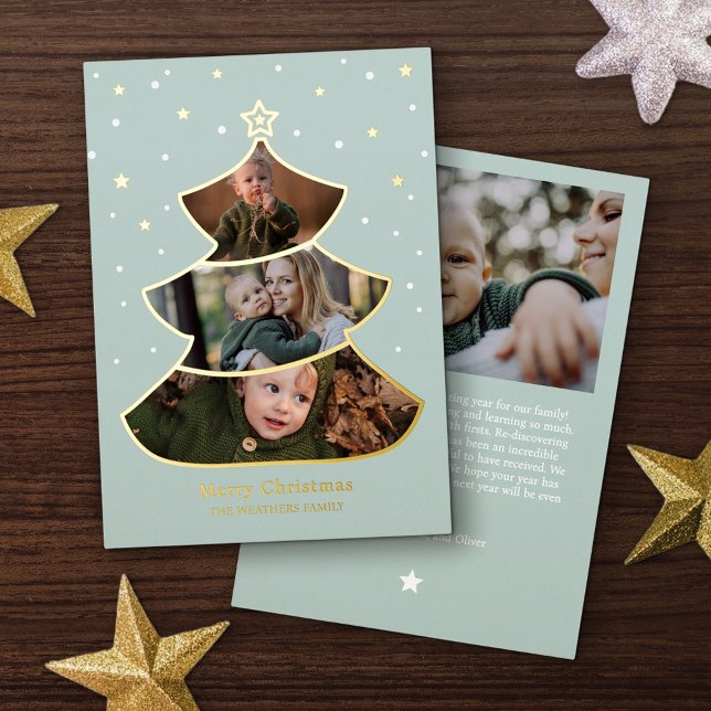 Carte De Vœux En Aluminium Arbre étoilé Joyeux Noël Photo (Créateur téléchargé)