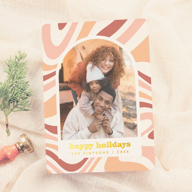 Carte De Vœux En Aluminium Arc moderne Retro Super Noël (Créateur téléchargé)