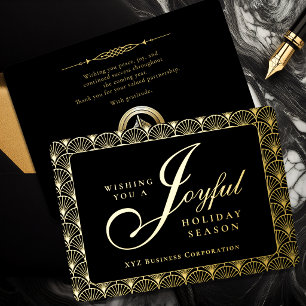 Carte De Vœux En Aluminium Art Déco Joie Affaires Feuille D'Or