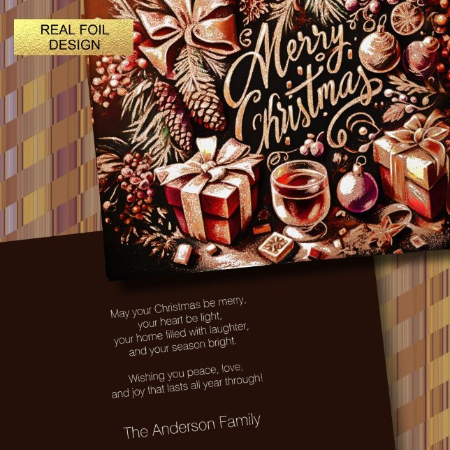 Carte De Vœux En Aluminium Artistique Chocolat Chaud Festif Cosy Noël (Créateur téléchargé)