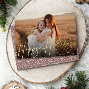 Carte De Vœux En Aluminium Autographe   Joyeuses fêtes photo horizontale