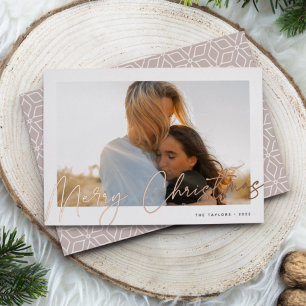 Carte De Vœux En Aluminium Autographe   Joyeux Noël photo horizontale