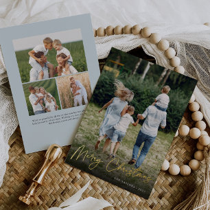 Carte De Vœux En Aluminium Autographe   Joyeux Noël photo verticale