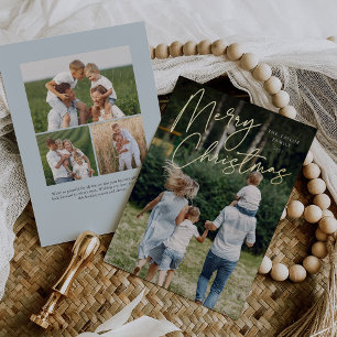 Carte De Vœux En Aluminium Autographe   Joyeux Noël photo verticale