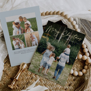 Carte De Vœux En Aluminium Autographe   Joyeux Noël photo verticale