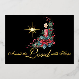 Carte De Vœux En Aluminium Avent Await the Lord with Hope Christmas Star