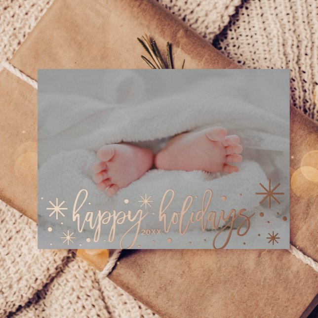 Carte De Vœux En Aluminium Baby Faire-part Foil Happy Holidays Card (Créateur téléchargé)