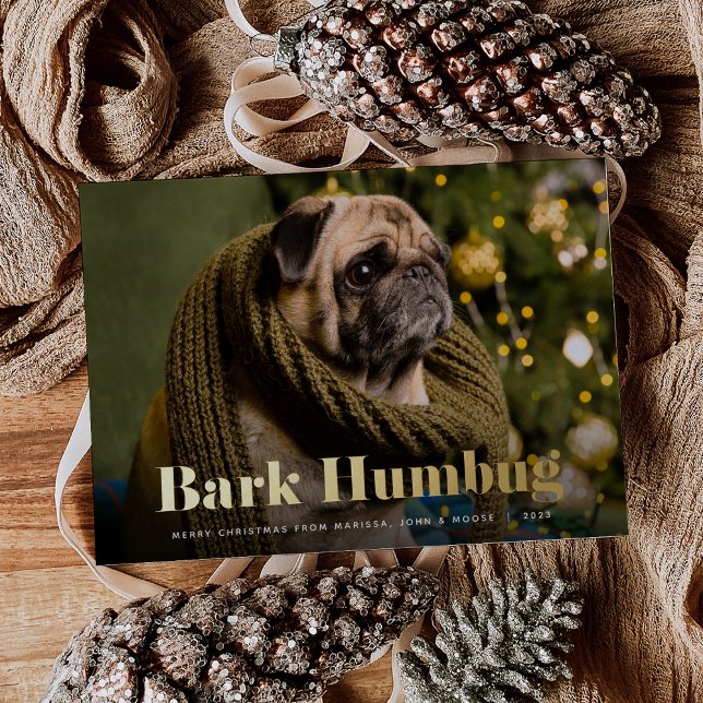 Carte De Vœux En Aluminium Bark Humbug | Photo pour animaux (Créateur téléchargé)