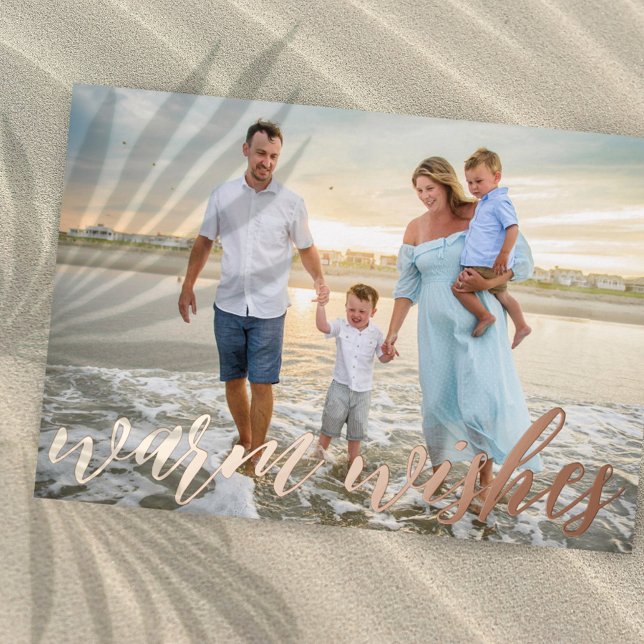 Carte De Vœux En Aluminium Beach Christmas Holiday Photo Foil Card (Créateur téléchargé)