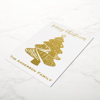 Carte De Vœux En Aluminium Belle arbre de Noël