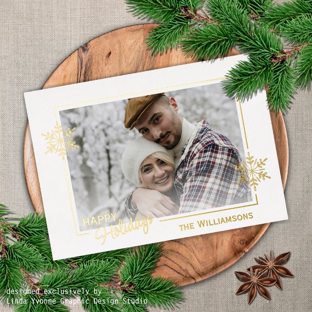 Carte De Vœux En Aluminium Belle Parties scintillant personnalisée Snowflakes (Créateur téléchargé)